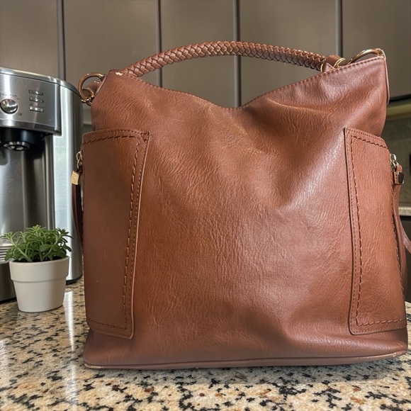 Miztique Handbags - Miztique Tan Hobo Bag with Braided Strap